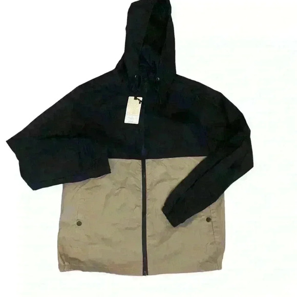 Nomad Boarding Pass Jacket Khaki Black Windbreaker Full Zip Mens M Lightweight - Picture 3 of 12